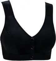 [Generic] Woman's Bras Front Buckle Middle Aged and Elderly Underwear Women Smooth No Underwire Wide Strap Vest Type New Large Size Bra Strapless Front Buckle Lift Bra