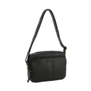 Milleni Leather Ladies Multi Zip Crossbody Women Bag - Black