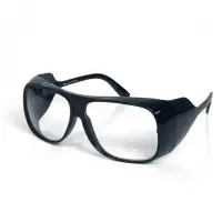 在飛比找momo購物網優惠-【大船回港】台灣製強化抗UV安全眼鏡-全包黑框雅痞款205(