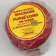 Vintage Braided Cord Macrame Rope Red 100 Yards 6 mm SEALED Roll