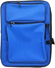 Waterproof Art Carry Bag - A3 Art Portfolio Case for Kids & Art Students, Portable Drawing Board Bag, Artist Folder Tote Bag, Sketchbook Storage Bag with Shoulder Strap, Dark Blue