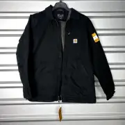 Carhartt Loose Fit Washed Duck Sherpa-lined Coat Jacket Dark Brown Men's Size M