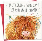 Twizler Funny Mothering Sunday Card - Scottish Highland Cow - Humour Happy Mothers Day Card for Mum Mummy - Scotland