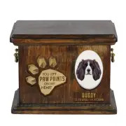 English Springer Spaniel wooden urn with a dog Art-Dog