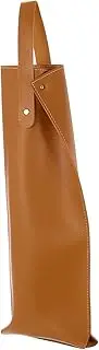 [uxcell] Wine Tote Bag, 1 Pcs Leather Wine Carrier Bag Single Bottle Carrier Tote Champagne Tote Carrier for Birthday Wedding Picnic Party, Brown