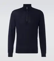 [Zegna] Zegna Wool half-zip sweater AU 93 blue