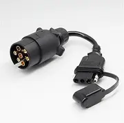 Muzhen Store Trailer Light Converter 7 Pin Round Adapter Trailer to 4 Pin Flat Socket Vehicle Tow Hitch Wire Plug