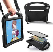 Bam Bino Space Suit Kids iPad Case for 9th/8th/7th Generation (2021/2020/2019) with Pencil Holder, Shoulder Strap, Handle, Stand, Built-in Screen Protector Full-Body Shockproof Cover - 10.2 Inch