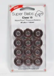 Super Bobs MasterPiece Cotton 80yd Prewound Bobbins 12ct Class 15 El Greco