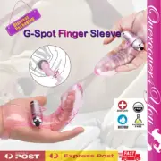 G-Spot Finger Sleeve Vibrator Vibrating Ribbed Penis Squirting Clitoris Sex Toy