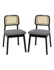 [Levede] Rattan Dining Chairs x2 in Black