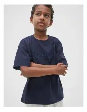 [Seed Heritage] Core Logo Oversized Tee in Midnight Blue