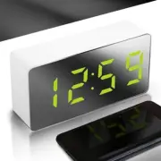 Mirror LED Alarm Clock Night Light Thermometer Digital Clock with USB ·Charging✜