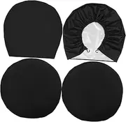 Generic 4pcs Tire Cover Wheel Covers for Trailer Tires Car Trailers Trailer Wheel Covers The Tow Tire Storage Cover Tire Protectors Tire Guards 420d Oxford Cloth with Silver Coating Black