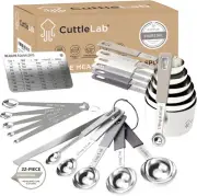 22-Piece Stainless Steel Measuring Cups and Spoons Set, Tad Dash Charcoal