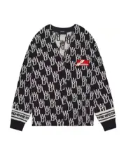 We11done Logo Jacquard Knitted Cardigan M Black