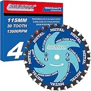 4-1/2" (115mm)-30T, Metal Working Circular Saw Blade, Arbor 3/8"(9.5mm), Use on All Brand 9.5mm Arbor Cordless Saw, Metal, Steel Iron Bar, Sheet, Angle Cutting