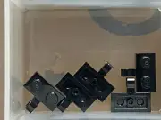 LEGO Parts - Black Plate 1 x 2 w Clip - No 11476 - QTY 5