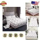 Soft Microfiber Full Bed Sheet Set with Cartoon Animal Print and Deep Pockets