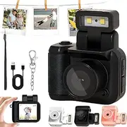 Retroscope Mini Camera, Retroscope Video Camera, Retroscope Small Camera, Retrosnap Mini Camera, 1080p Hd Mini Retro Camera, Tiny Nostalgic Camera, Mini Vintage Keychain Camera (No Card,Black)