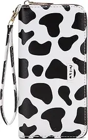 [Ecohaso] Womens Wallet Ladies Leather Clutch Wallets Zip Around Large Long Wristlet Card Holder Organizer Phone Purse