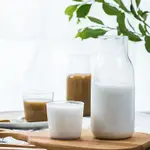 日式耐熱玻璃杯一人飲茶壺冰凍涼水壺創意牛奶杯簡約果汁杯玻璃杯 壺+杯