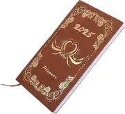 HONMEET 1 2025 Schedule Agenda Notepad Calendar Book 2025 Weekly Planner 2025 Daily Book Academic Calendar Notebook Schedule Planner Calendar Agenda 2025 Daily Agenda Book List Paper Brown