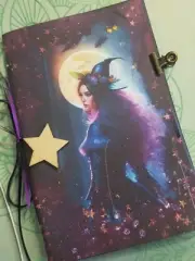 Junk Journal Blank Booklet "BEWITCHED NIGHT" HANDMADE GRIMOIRE LG 8.5"x5.5" 40pg