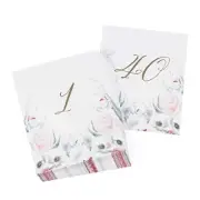 Hortense B. Hewitt Ethereal Floral Table Number Cards, 1 to 40