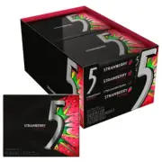 Sour Strawberry Sugar Free Chewing Gum Bulk Pack 15 Stick Pack of 10