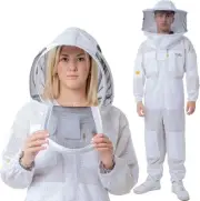 OZ ARMOUR Beekeeping Suit 3 Layer Ventilated Costume with 2 Hoods & Hat