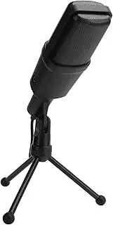 XUMIUZIY Desktop Conference Mic, USB Computer Microphone, USB Condenser Wired Stand Adjustable Microphone for Online Games/Live Broadcast/Video Meeting (Black)