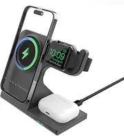 3 in 1 Wireless Charging Station (Charging Indicator), 15W Fast Charging Charger Stand for Apple Multiple Devices, Charger for iPhone 16/15/14/13/12, Apple Watch & Airpods