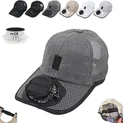 [Generic] Solar Rechargeable Peaked Cap, 2-in-1 Solar Rechargeable Fan Breathable Mesh Baseball Cap,SolarS Powered Baseball Cap,USB