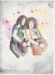 KISS SATANS MUSIC ORIGINAL COMIC ART PG 5, WATERCOLOR 12X9 ONE-OF A KIND