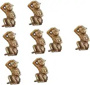 [HOLIDYOYO] 4sets Desktop Ornament Model o Picking Peach Monkey Brass Craft Decor Unique Animal Desktop Adornment for Home Office 2pcs*4