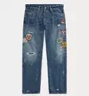 Polo Ralph Lauren Classic Fit Mojave Patchwork Distressed Jeans $298 36x32 NWT