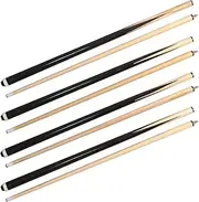 ISPIRITO Pool Cues 2-Piece 58 Inch House Bar Billiard Cue Sticks 13mm Glue-on Tips Hardwood Wooden Cues Set of 2 / Set of 4