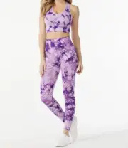Sofia Vergara Active Wear Women's Contour Racer back Sports Bra & Leggings Set
