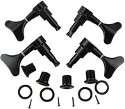 Tuners Tuning Pegs Keys，2R2L Sealed Bass Tuners Tuning Pegs Keys Machine Heads Set for 4 String Electric Bass, Black (Color : Chrome)