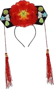 [WESIEVYA] Ancient Princess Headband Qing Dynasty Hair Hoop Chinese Costume Accessory Stage Hairband Decorative Flower Clip