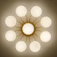 在飛比找ETMall東森購物網優惠-美式客廳燈具吸頂燈北歐簡約現代餐廳燈創意個性圓形臥室金色燈飾