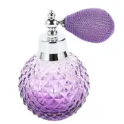 110ML Vintage Crystal Perfume Bottle White Short Atomizer Refillable Glass Purple