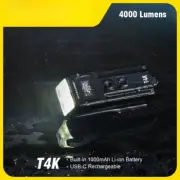 4000 Lumens Portable Keychain Flashlight USB Rechargeable Mini Led Torch Light
