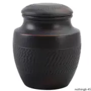 Purple Pottery Tea Jar Handmade Glazed Polished Mini Sealed Storage Jar