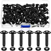 50 Pieces 10/32 Rack Mount Screws Black Stainless Steel Server Rack Screws with