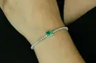 8.20Ct Emerald Cut Emerald Classic Bracelet 925 Silver Gold Plated
