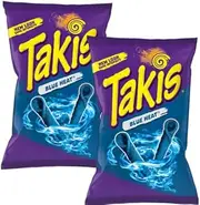 Blue Heat Takis Chilli Pepper Chips 93.2g - 2 Packs - American Snack - Bulk Value Pack