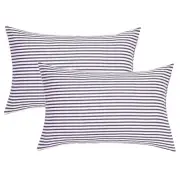 100% Natural Cotton Striped Queen Pillowcases Set, 2 Standard(20"×26") 1603