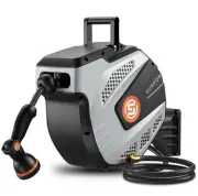 Retractable Garden Hose Reel - 1/2 inch x 50ft Wall Mounted Hose Reel with 3/...